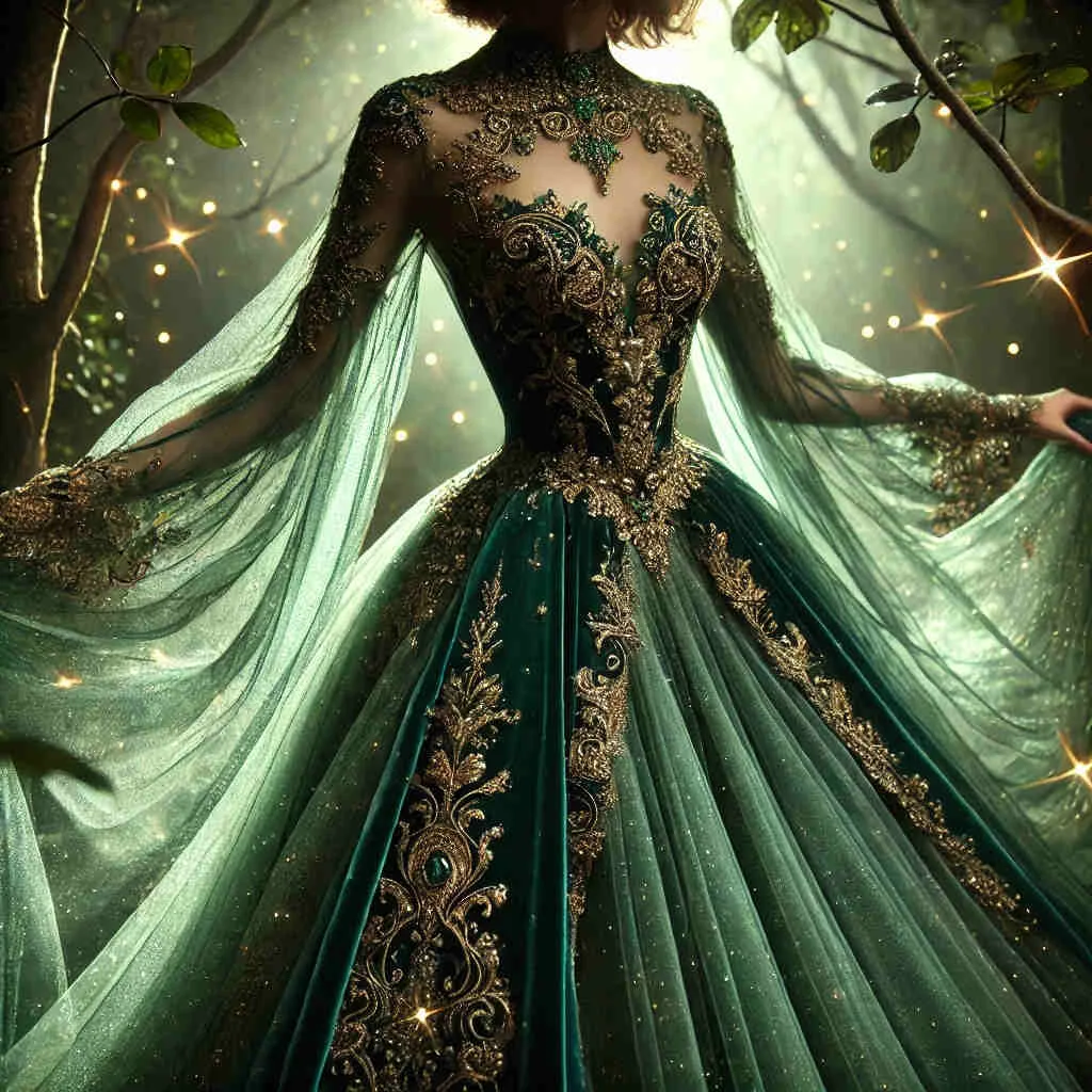 Ethereal Emerald Elegance Gown 