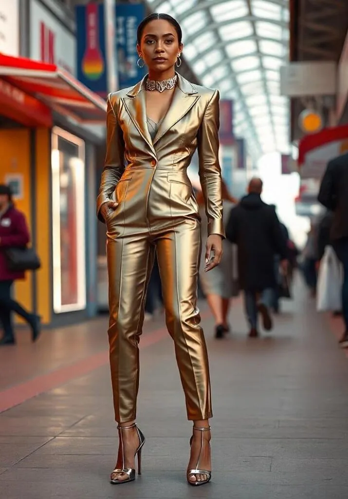 Futuristic metallic suit - Galactic Glam Dress To Impress