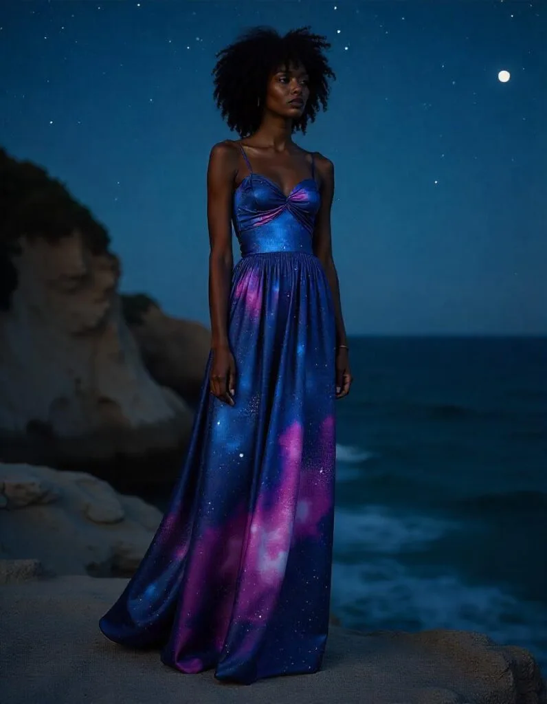 Galaxy print Maxi dress - Galactic Glam Dress To Impress