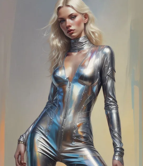 Metallic jumpsuit with holographic Accents Galactic Glam Dress To Impress